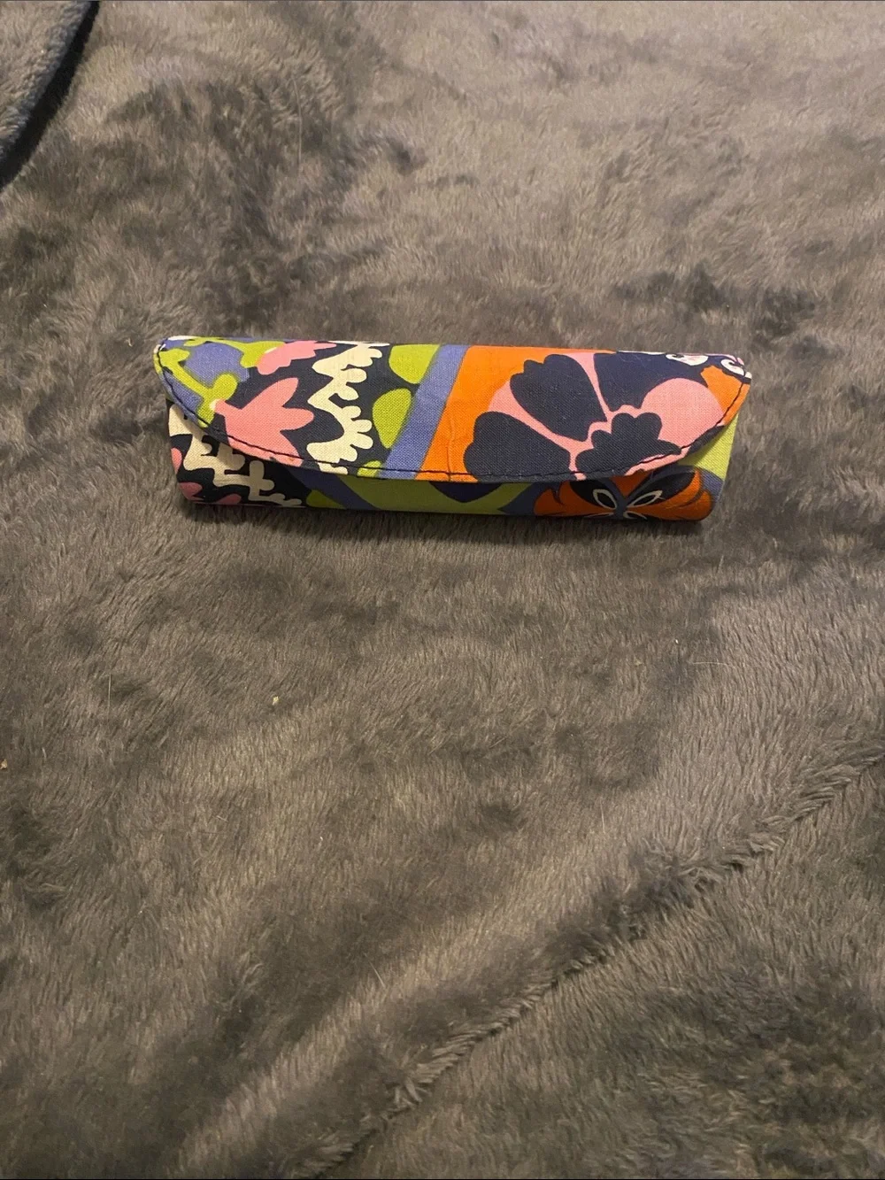 Vera Bradley Floral Fold-Over Glasses Case in Pink, Orange, Navy and Green